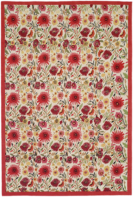 Zinnias<br />100% wool<br />9'x12'<br /><br /><br />