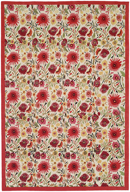 Zinnias<br />100% wool<br />9'x12'<br /><br /><br />